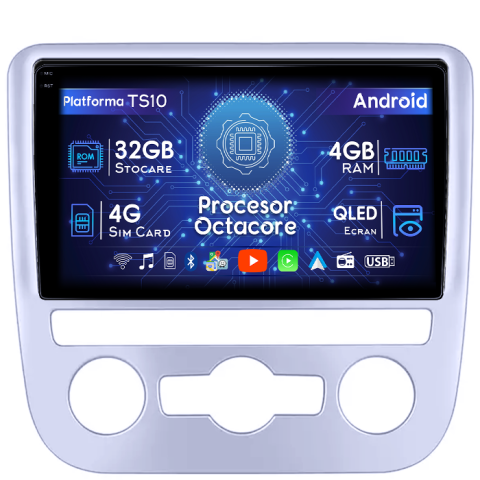 Scirocco (2008-2017) - Navigatie dedicata Volkswagen Scirocco 2009-2014, 4GB RAM 32GB ROM, Octacore, Android 14, Display QLED 1K 9", DSP, Carplay&Android Auto, SIM 4G, Bluetooth, Ventilator Activ