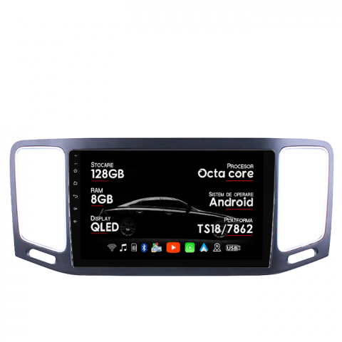 Sharan 2012-2018 - Navigatie dedicata Volkswagen Sharan 2012-2018, 8GB RAM 128GB ROM, Octacore, Platforma TS18, Android 14, Display QLED 9”, Suporta camera 360º, DSP, Carplay&Android Auto, SIM 4G, Ventilator Activ