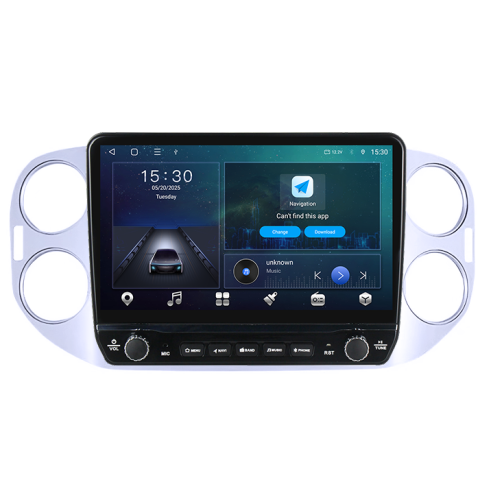 Navigatie dedicata Volkswagen Tiguan 2007-2016 Tesla cu butoane rotative model 2024, 4GB RAM 64GB ROM, Procesor Quadcore, Android 14, Display QLED 10", DSP, Carplay&Android Auto [5]