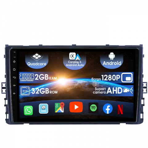 Volkswagen - (Resigilata) Navigatie dedicata Volkswagen T6 2015+, Taigo, T-Roc, T-Cross, Caravelle, Arteon 2GB RAM 32GB ROM, Quad Core, Display 9" IPS Full HD, Carplay, Android 14, Bluetooth, Magazin Play, Suport