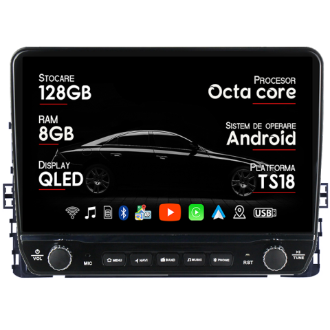Taigo 2021+ - Navigatie dedicata Volkswagen T6 2015+, Taigo, T-Roc, T-Cross, Caravelle, Arteon Tesla Style model 2024, Android, Carplay&Android Auto, 10 inch , 8+128GB, Internet, Aplicatii, Waze, GPS