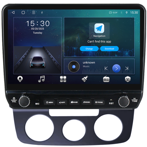 Navigatie dedicata Volkswagen Bora 2008-2012 Tesla cu butoane rotative model 2024, 4GB RAM 64GB ROM, Procesor Quadcore, Android 14, Display QLED 10", DSP, Carplay&Android Auto [5]