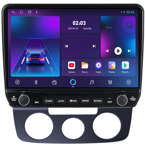 Navigatie dedicata Volkswagen Bora 2008-2012 Tesla cu butoane rotative model 2024, 4GB RAM 64GB ROM, Procesor Quadcore, Android 14, Display QLED 10", DSP, Carplay&Android Auto [4]