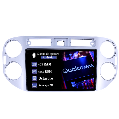 Tiguan (2007-2016) - Navigatie dedicata Volkswagen Tiguan 2007-2012, 4GB RAM 64GB ROM, Octacore Qualcomm, Display 9" QLED 2K, Carplay, Android 14, Bluetooth, Magazin Play, Suport Camere AHD
