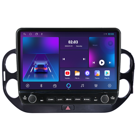 Navigatie dedicata Volkswagen Tiguan 2007-2016 Tesla cu butoane rotative model 2024, 4GB RAM 64GB ROM, Procesor Quadcore, Android 14, Display QLED 10", DSP, Carplay&Android Auto [3]