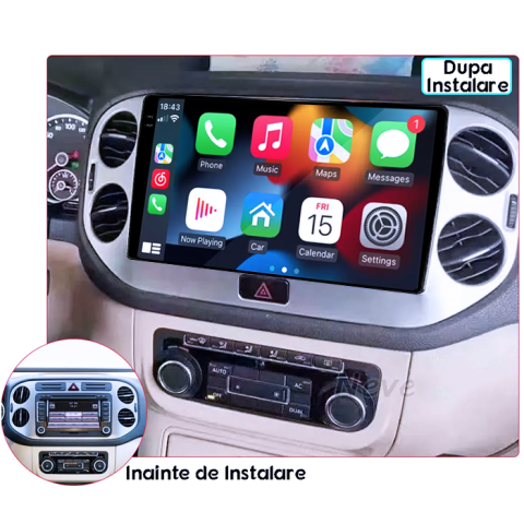 Navigatie dedicata Volkswagen Tiguan 2010-2017, 4GB RAM 64GB ROM, Procesor Qualcomm Octacore, Android 14, Rezolutie 2K, Display QLED 9", DSP, Carplay&Android Auto, SIM 4G [5]