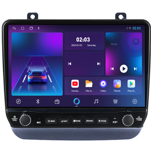 Navigatie dedicata Volkswagen Touareg 2012-2017 Tesla cu butoane rotative model 2024, 4GB RAM 64GB ROM, Procesor Quadcore, Android 14, Display QLED 10", DSP, Carplay&Android Auto [4]