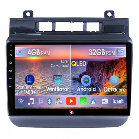 Touareg 2012-2017 - Navigatie dedicata Volkswagen Touareg 2012-2015, 4 GB RAM 32 ROM, Android 14, Display QLED 1K, 9", DSP, Carplay, Android Auto, Internet, Youtube, Waze, WI-FI, USB, Bluetooth