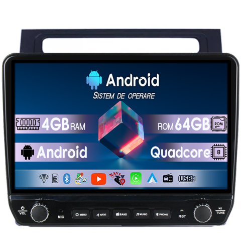 Navigatii Dedicate - Navigatie dedicata Volkswagen Touran 2003-2015 Tesla cu butoane rotative model 2024, 4GB RAM 64GB ROM, Procesor Quadcore, Android 14, Display QLED 10", DSP, Carplay&Android Auto