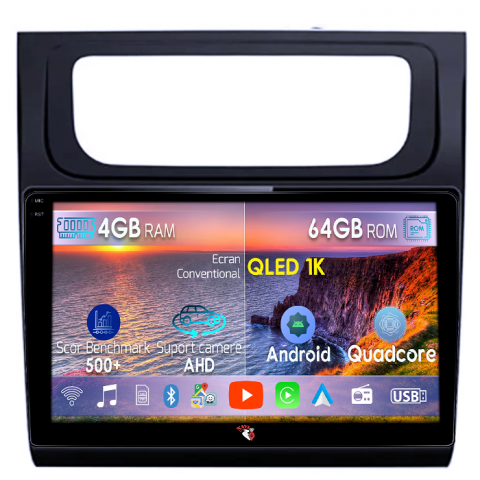 Touran (2003-2015) - Navigatie dedicata Volkswagen Touran 2003-2015, 4GB RAM 64GB ROM, Octacore, Android 14, Display QLED 1K 10", DSP, Carplay, Android Auto, Internet, Youtube, Waze, WIFI, Bluetooth