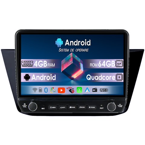Touran 2015+ - Navigatie dedicata Volkswagen Touran 2015+ Tesla cu butoane rotative model 2024, 4GB RAM 64GB ROM, Procesor Quadcore, Android 14, Display QLED 10", DSP, Carplay&Android Auto