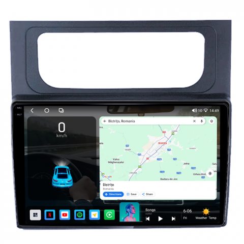 Navigatie dedicata Volkswagen Touran 2011-2015, 4GB RAM 64GB ROM, Octacore, Android 14, Display QLED 1K 10", DSP, Carplay, Android Auto, Internet, Youtube, Waze, WIFI, Bluetooth [1]