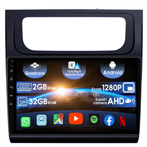 Navigatii Dedicate - (Resigilata) Navigatie dedicata Volkswagen Touran 2014, 2GB RAM 32GB ROM, Quad Core, Display 10.1" IPS Full HD, Carplay, Android 14, Bluetooth, Magazin Play, Suport camere AHD