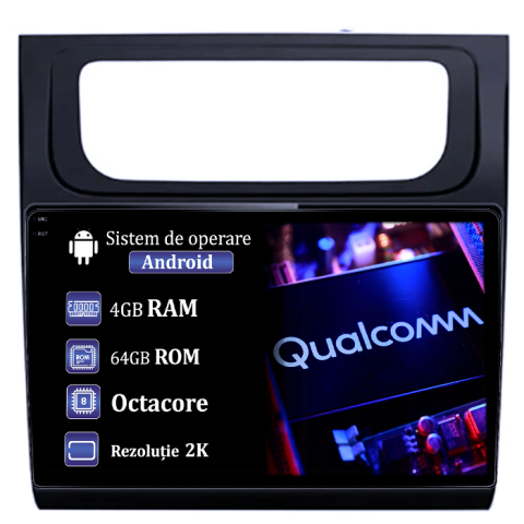 Touran (2003-2015) - Navigatie dedicata Volkswagen Touran 2014, 4GB RAM 64GB ROM, Octacore Qualcomm, Display 10.1" QLED 2K, Carplay, Android 14, Bluetooth, Magazin Play, Suport Camere AHD
