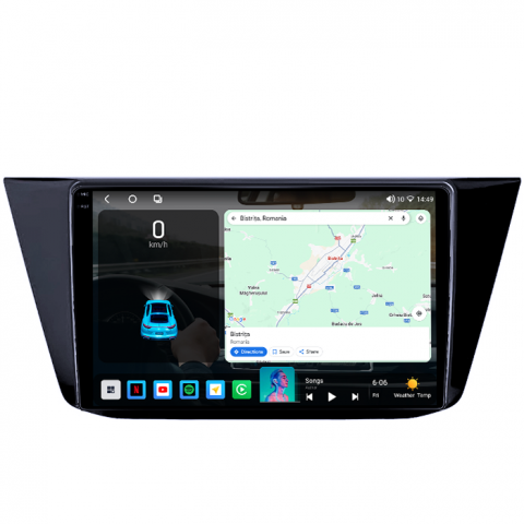 Navigatie dedicata Volkswagen Touran 2015+, 4GB RAM 64GB ROM, Octacore, Android 14, Display QLED 1K 10.1", DSP, Carplay, Android Auto, Internet, Youtube, Waze, WIFI, Bluetooth [1]