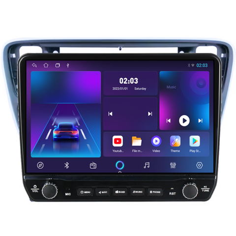 Navigatie dedicata Volkswagen Up 2011-2020 Tesla cu butoane rotative model 2024, 4GB RAM 64GB ROM, Procesor Quadcore, Android 14, Display QLED 10", DSP, Carplay&Android Auto [4]