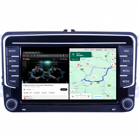 Navigatie dedicata Volkswagen, model 2023, 4GB RAM 64GB ROM, Quadcore, Android 14, Display QLED 7", DSP, Carplay&Android Auto, Suport camere AHD [3]