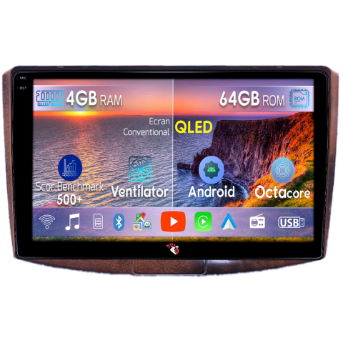 Volkswagen - Navigatie dedicata Volkwagen Passat B6/B7 Brown, 4GB RAM 64GB ROM, Octacore, Android 14, Display QLED 9", DSP, Carplay&Android Auto, SIM 4G, Ventilator Activ