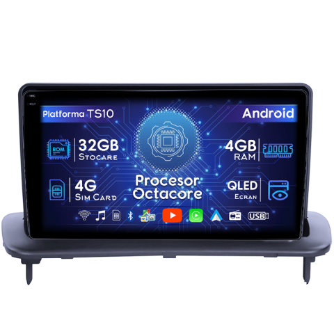 Volvo - Navigatie dedicata Volvo S40 C30 C70 2004-2013, 4GB RAM 32GB ROM, Octacore, Android 14, Display QLED 1K 9", DSP, Carplay&Android Auto, SIM 4G, Bluetooth, Ventilator Activ