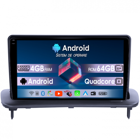 V50 - Navigatie dedicata Volvo S40 C30 C70 2004-2013, 4GB RAM 64GB ROM, Quad Core, Display 9" QLED  Carplay, Android 14, Bluetooth, Magazin Play, Suport Camere AHD