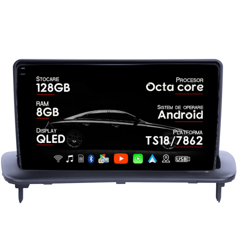 V50 - Navigatie dedicata Volvo S40 C30 C70 2004-2013, 8GB RAM 128GB ROM, Octacore, Platforma TS18, Android 14, Display QLED 9", Suporta camera 360", DSP, Carpl