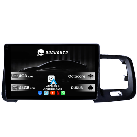 Navigatii Dedicate - Navigatie dedicata Volvo S60 V60 2011-2020, DUDU3, 4GB RAM 64GB ROM, Octacore, Platforma 8581, Android, Display QLED 9", DSP, Carplay&AndroidAuto