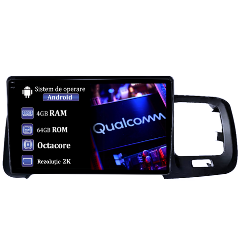 S60 V60 2011-2020 - Navigatie dedicata Volvo S60 V60 2011-2020, 4GB RAM 64GB ROM, Procesor Qualcomm Octacore, Android 14, Rezolutie 2K, Display QLED 9", DSP, Carplay&Android Auto, SIM 4G