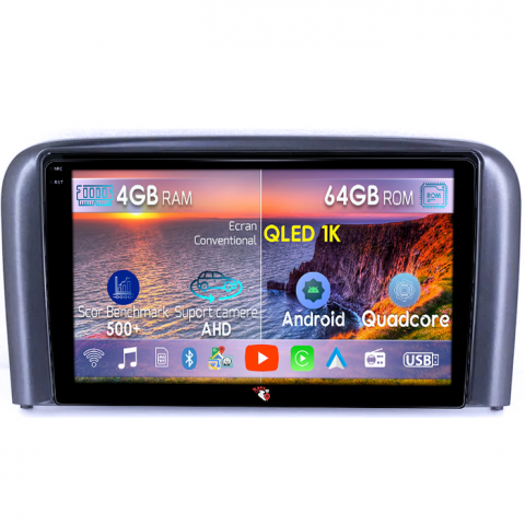 S80 1998-2006 - Navigatie dedicata Volvo S80 1998-2006, 4GB RAM 64GB ROM, Octacore, Android 14, Display QLED 1K 9", Carplay&Android Auto, SIM 4G, Ventilator Activ