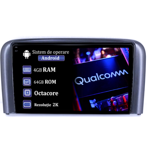 Navigatii Dedicate - Navigatie dedicata Volvo S80, 4GB RAM 64GB ROM, Procesor Qualcomm Octacore, Android 14, Rezolutie 2K, Display QLED 9", DSP, Carplay&Android Auto, SIM 4G