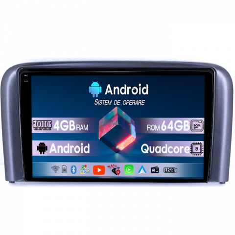 Navigatie dedicata Volvo S80, 4GB RAM 64GB ROM, Quad Core, Display 9" QLED 1K, Carplay, Android 14, Bluetooth, Magazin Play, Suport Camere AHD - Copie [3]