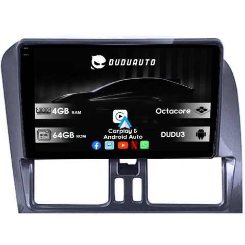 Navigatii Dedicate - Navigatie dedicata Volvo XC60 2008-2014, DUDU3, 4GB RAM 64GB ROM, Octacore, Platforma 8581, Android, Display QLED 9", DSP, Carplay&AndroidAuto