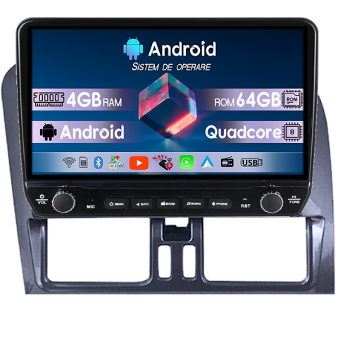 XC60 - Navigatie dedicata Volvo XC60 Tesla cu butoane rotative model 2024, 4GB RAM 64GB ROM, Procesor Quadcore, Android 14, Display QLED 10", DSP, Carplay&Android Auto