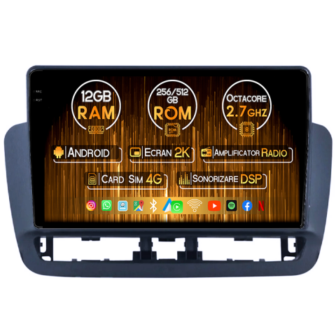 Ibiza 4 2014-2017 - Navigatie dedicata Seat Ibiza 4 2014-2017, 12GB RAM 256GB ROM, Android 14, Rezolutie 2K, Display QLED, 10", DSP, Carplay, Android Auto, Internet, Youtube, Waze, Wi Fi, USB