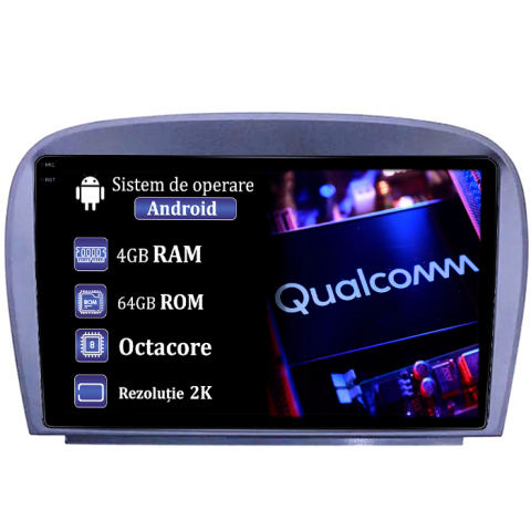 Navigatii Dedicate - Navigatie dedicata Smart Fortwo 2016, 4GB RAM 64GB ROM, Procesor Qualcomm Octacore, Android 14, Rezolutie 2K, Display QLED 10", DSP, Carplay&Android Auto, SIM