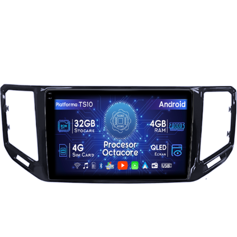 VW Atlas 2017+ - Navigatie dedicata VW Atlas 2017+, 4GB RAM 32GB ROM, Octacore, Android 14, Display QLED 1K 10", DSP, Carplay&Android Auto, SIM 4G, Bluetooth, Ventilator Activ