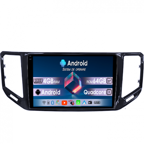 VW Atlas 2017+ - Navigatie dedicata VW Atlas 2017+, 4GB RAM 64GB ROM, Quadcore, Android 14, Display QLED 1K, 10", DSP, Carplay&Android Auto Suport camere AHD