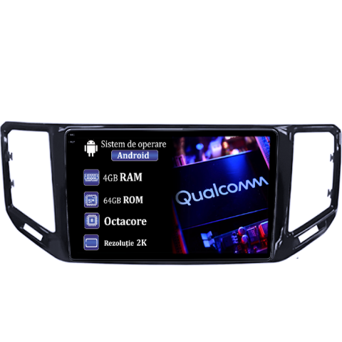 VW Atlas 2017+ - Navigatie dedicata VW Atlas 2017+, 4GB RAM 64GB ROM, Procesor Qualcomm Octacore, Android 14, Rezolutie 2K, Display QLED 10", DSP, Carplay&Android Auto, SIM 4G