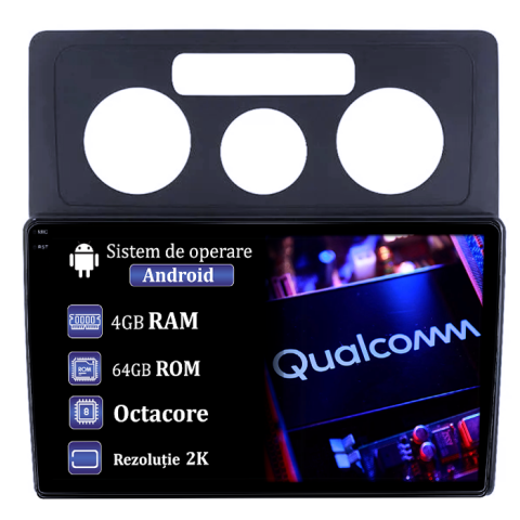 VW Caddy 3 2004-2014 - Navigatie dedicata VW Caddy 3 2004-2014, 4GB RAM 64GB ROM, Procesor Qualcomm Octacore, Android 14, Rezolutie 2K, Display QLED 10", DSP, Carplay&Android Auto, SIM 4G