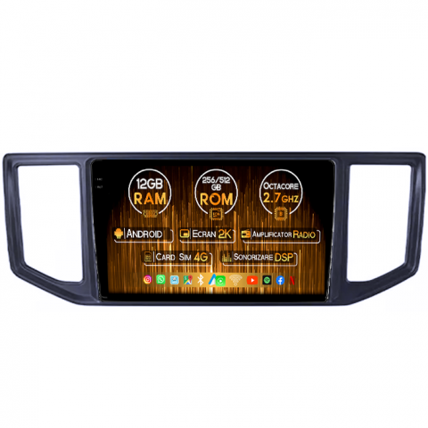 VW Crafter 2017-2021 - Navigatie dedicata VW Crafter 2017-2021, 12GB RAM 256GB ROM, Android 14, Rezolutie 2K, Display QLED, 10", DSP, Carplay, Android Auto, Internet, Youtube, Waze, Wi Fi, USB