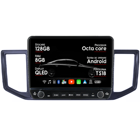 VW Crafter 2017-2021 - Navigatie dedicata VW Crafter 2017-2021 Tesla Cu Butoane Rotative Model 2024, ANDROID 13, 10 inch , 8+128GB, Internet, Aplicatii, Waze, GPS                          