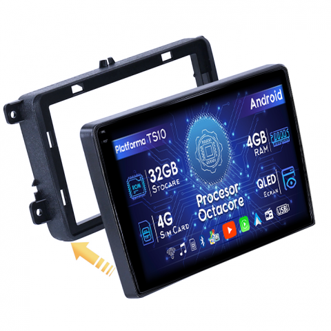 T6 2016-2019 - Navigatie dedicata VW Golf 5 2004-2010, 4GB RAM 32GB ROM, Octa Core, Display 10" QLED 1K, Carplay, Android 14, Bluetooth, Magazin Play, Suport Camere AHD