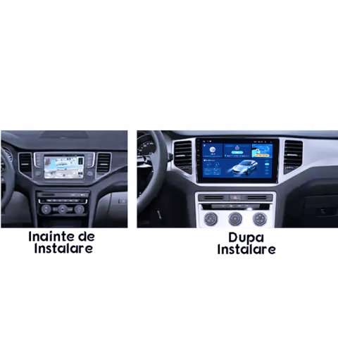 Navigatie dedicata VW Golf Tour 2016+, 4GB RAM 64GB ROM, Quad Core, Display 10" QLED 1K, Carplay, Android 14, Bluetooth, Magazin Play, Suport Camere AHD [3]