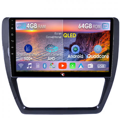 Volkswagen - Navigatie dedicata VW Jetta 2012-2016, Android 14, Wireless Carplay si Android auto 4GB RAM 64GB ROM, Display QLED 1K, 10 inch, Microfon Extern