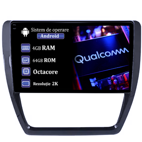 Volkswagen - Navigatie dedicata VW Jetta 2012-2016, 4GB RAM 64GB ROM, Procesor Qualcomm Octacore, Android 14, Rezolutie 2K, Display QLED 10", DSP, Carplay&Android Auto, SIM 4G