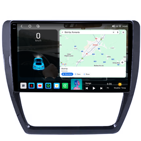 Navigatie dedicata VW Jetta 2012-2016, 4GB RAM 64GB ROM, Procesor Qualcomm Octacore, Android 14, Rezolutie 2K, Display QLED 10", DSP, Carplay&Android Auto, SIM 4G [1]
