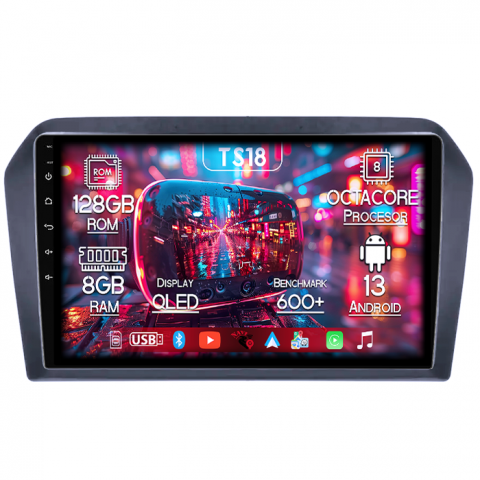 Volkswagen - Navigatie dedicata VW Jetta 2013-2017, 8GB RAM 128GB ROM, Octacore, Platforma TS18, Android 14, Display QLED 9”, Suporta camera 360º, DSP, Carplay&Android Auto, SIM 4G, Ventilator Activ