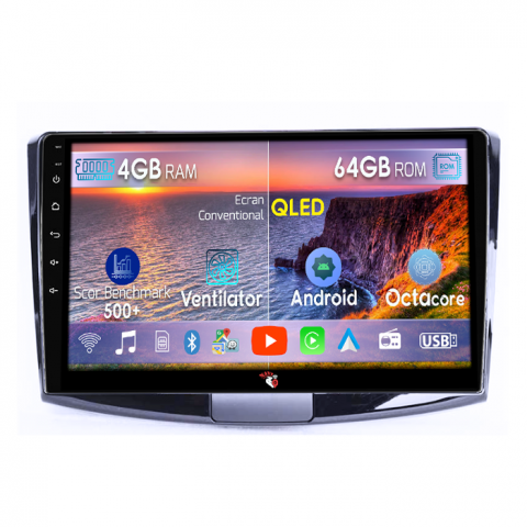 Passat B6 (2006-2011) - RESIGILAT! Navigatie dedicata VW Passat B6 2010-present, Black, 4GB RAM 64GB ROM, Octacore, Android , Display QLED 10", DSP, Carplay, Android Auto, Internet, Youtube, Waze, WIFI, Bluetooth