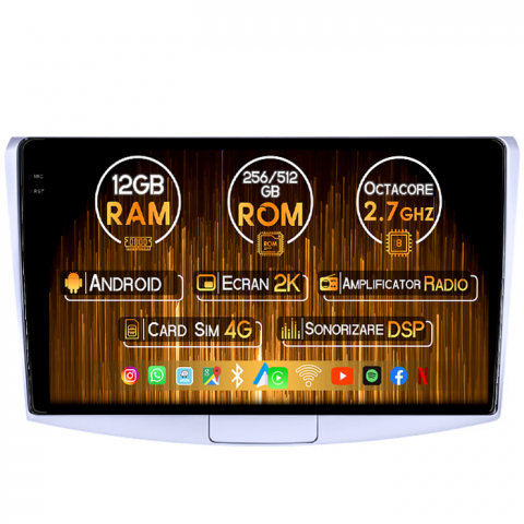 Volkswagen - Navigatie dedicata VW Passat B6/B7 2006+, 12GB RAM 256GB ROM, Android 14, Rezolutie 2K, Display QLED, 10", DSP, Carplay, Android Auto, Internet, Youtube, Waze, Wi Fi, USB