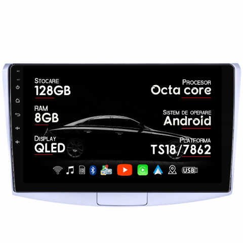 Passat B7 (2012-prezent) - Navigatie dedicata VW Passat B6/B7 2006+, 8GB RAM 128GB ROM, Octacore, Platforma TS18, Android 14, Display QLED 10”, Suporta camera 360º, DSP, Carplay&Android Auto, SIM 4G, Ventilator Activ