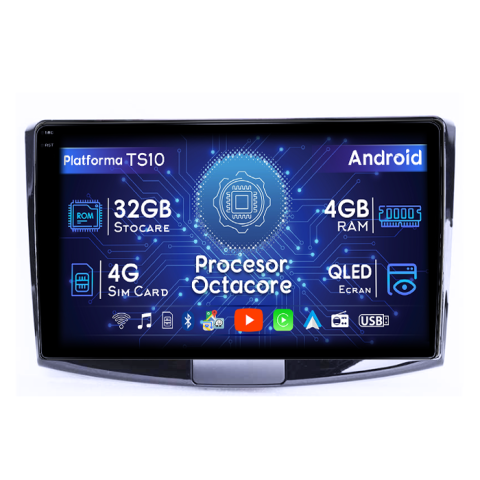 Passat CC 2009-2018 - Navigatie dedicata VW Passat B6/B7/CC Negru, 4GB RAM 32GB ROM, Octacore, Android 14, Display QLED  10", DSP, Carplay&Android Auto, SIM 4G, Bluetooth, Ventilator Activ